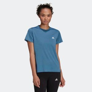 Adidas Women's Designed 2 Move 3-Stripes T-Shirt Altered Blue Size S